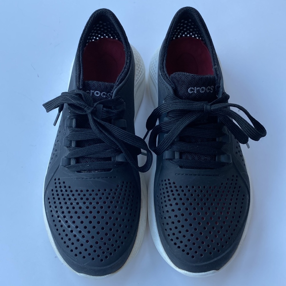 CROCS LiteRide Pacer Lace Up Sneaker in Black - Picture 4 of 9